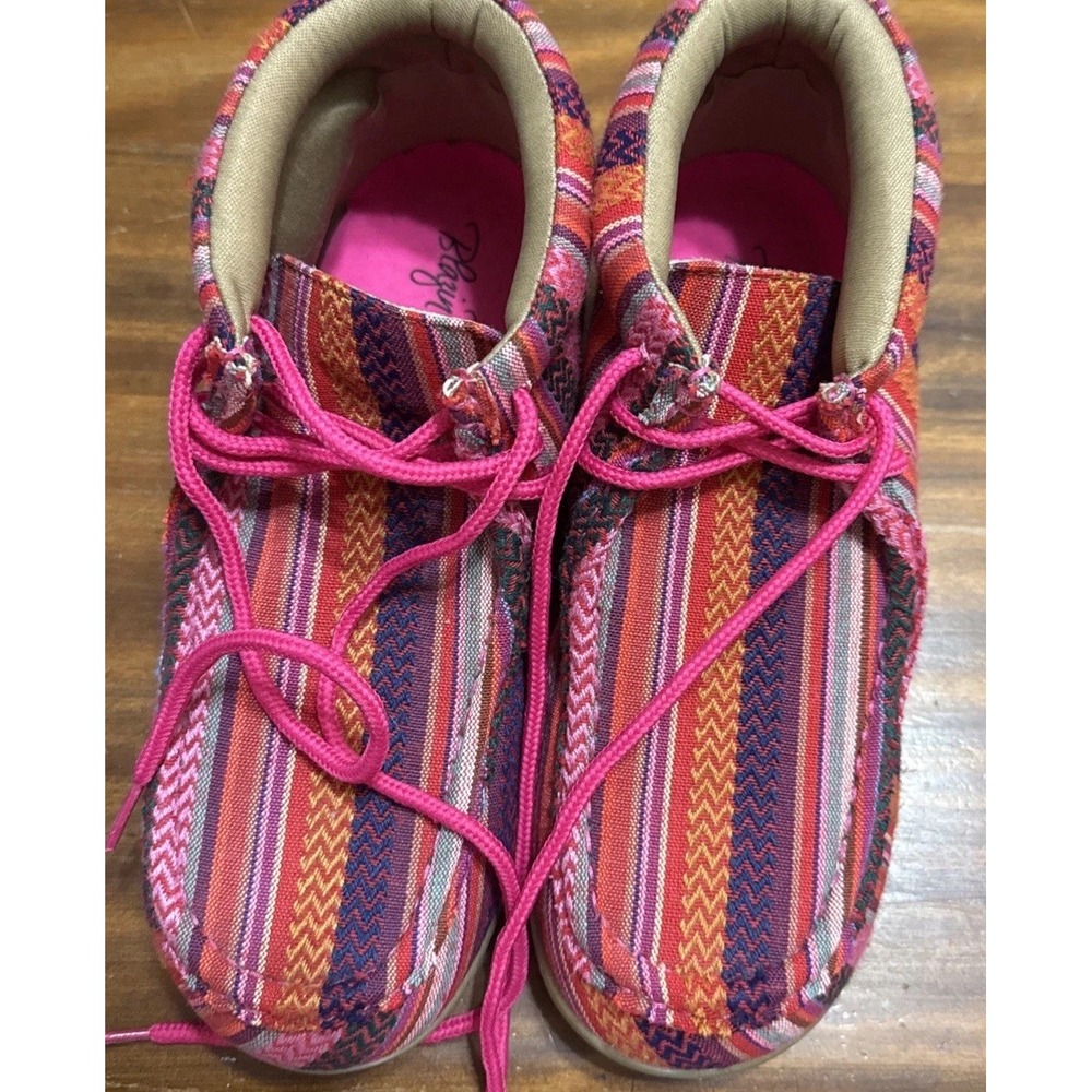 Blazin Roxx  Girl's Lace Up Casual Tan & Pink Shoes Size 2